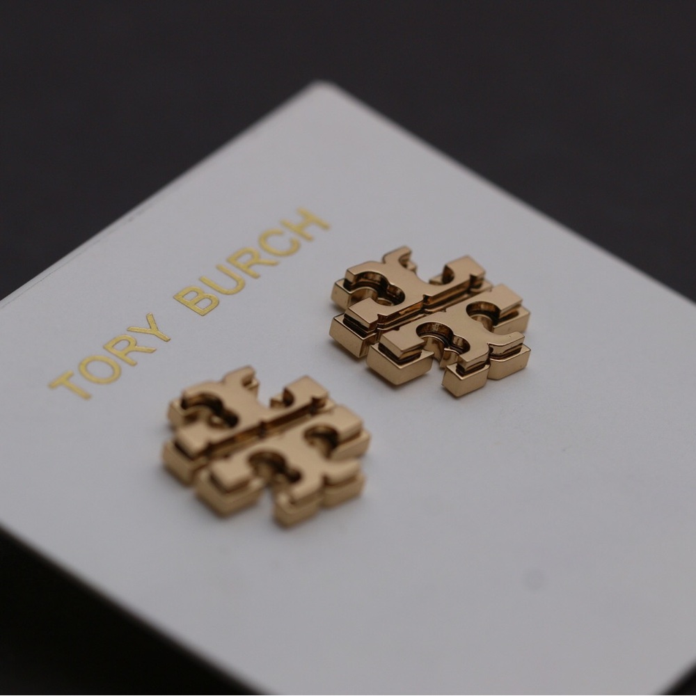 Tory Burch Small Logo Stud Earrings - Picture 6 of 7